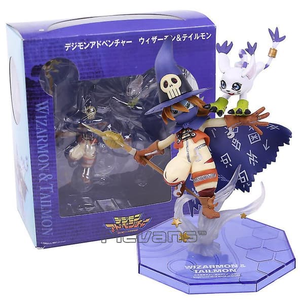 Digimon Adventure Digital Monster Wizarmon &amp; Tailmon PVC Figur Samlemodell Leke 15cm box
