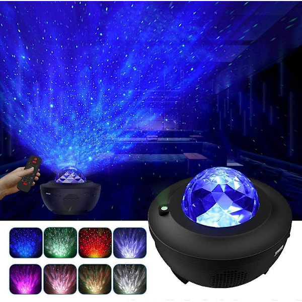 Stjernehimmel Projektor, Led Stjerneprojektor Lampe Stjerne/Vandbølger/Bluetooth Højttaler Perfekt til Fest