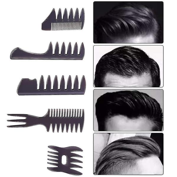 5 Piece Comb Set With Storage Case Comb Men Retro Wide Tooth Comb Hair