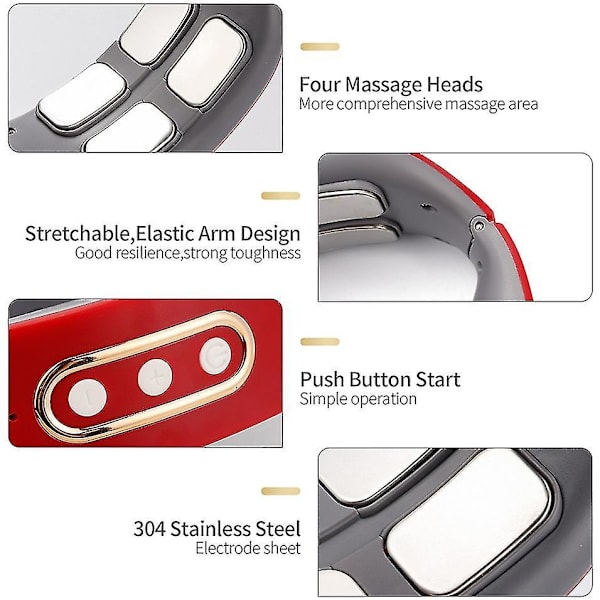 2022 New Arrival Neck Traction Massage 4d Neck Massager For Pain Relie Red