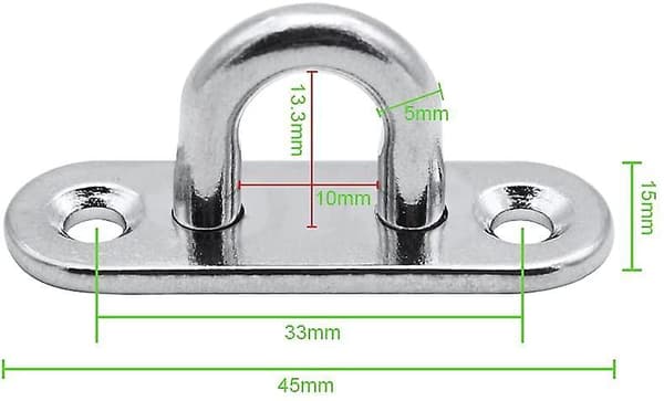 6 Pack Stainless Steel Eye Pad Plate Ring Hook Marine Hardware Staple Hook Loop With 12 Screws - Load Up To 40kg (silver)