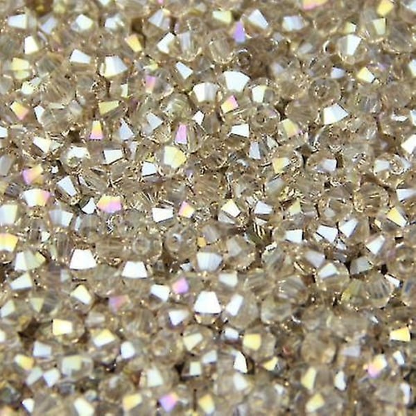 Bicone Upscale Crystals Beads, Ab Color Plating Loose Bead, Bracelet Jewelry Silver champagne