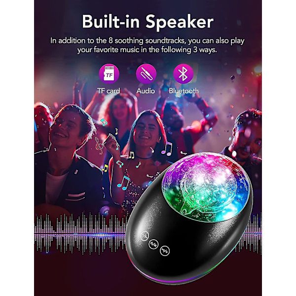 Galaxy Projector, Skylight Ocean Wave Galaxy Light For Adults Kids Bedroom, Star Projector Night Light With White Noise, Timer, Bluetooth Speaker