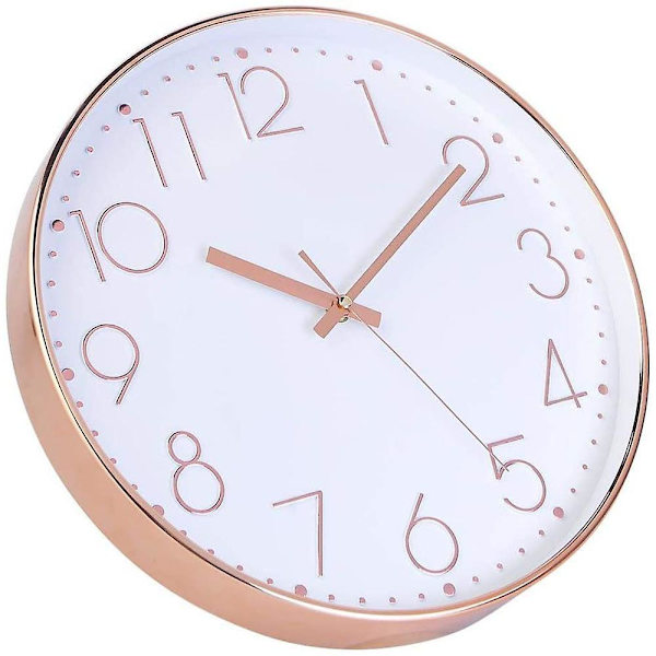 Wall Clock Silent Non Ticking Quality Quartz, Round Easy To Read Style 1