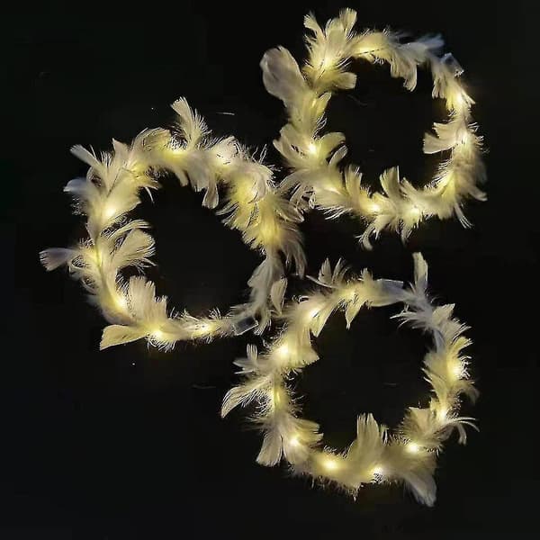 3pcs Luminous Band Lamp Led Goose Feather Wreath Warm lamp