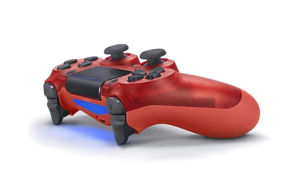 Trådløs spilcontroller kompatibel med PS4/ Slim/Pro konsol Transparent Red