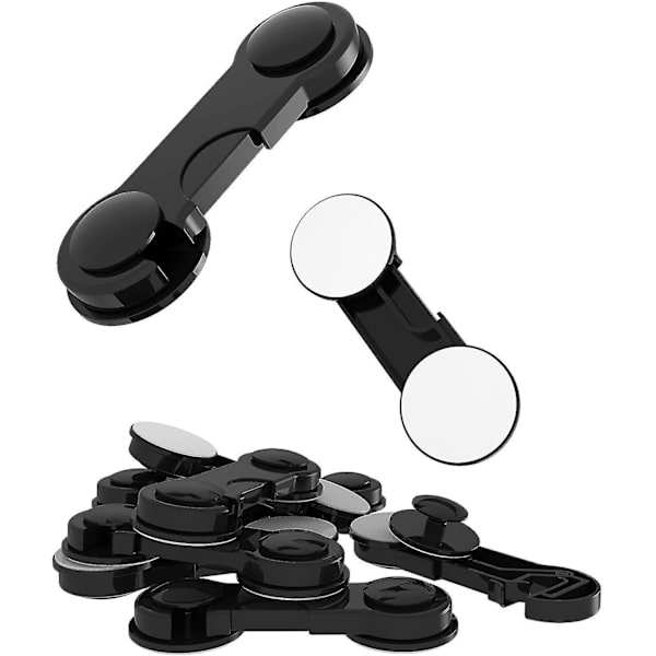 Child Safety Lock Drawer Buckle Locks for Wardrobes Closets Fridges Toilets etc. (10 Pack in Black)