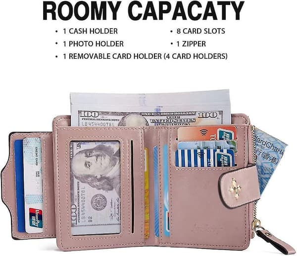 Womens Wallet Rfid Blocking Genuine Leather Wallets For Women With Id Window Gift