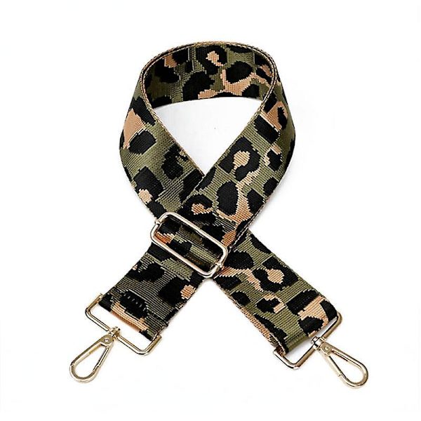Leopard Print Adjustable Handbag Shoulder Strap Replacement With Metal Swivel Hooks Bag Accessories Green