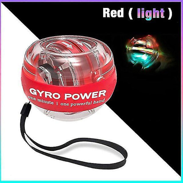 Rannekehyvä Itsekäynnistyvä Gyroskooppi Powerball Gyro Power Käsipallo Lihas Red with light