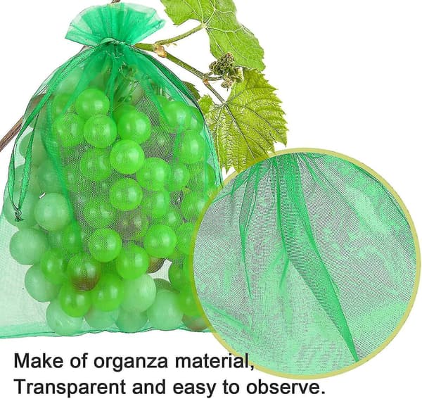 200 Pieces Bunch Protection Bag 20*30cm/13*18cm Grape Fruit Organza Bag With Drawstring Gives Total Protection