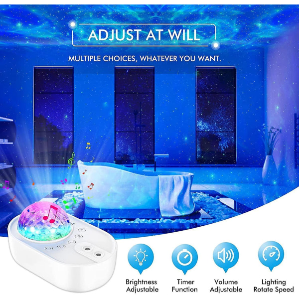 Star Projector, 3 In 1 Galaxy Night Light Projector With Remote Control, Bluetooth Music Speaker & 5 White Noises For Bedroom/party/home Decor B0 B