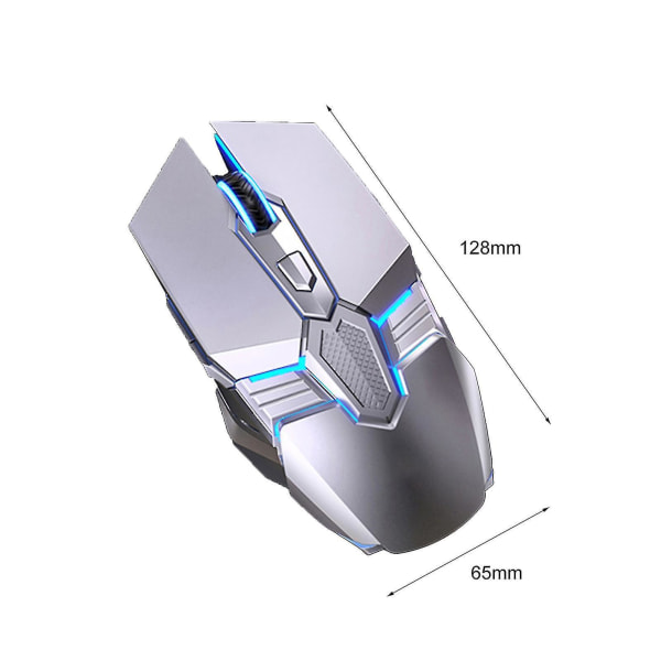 G12 Optisk Mus 6 Knapper USB-Grensesnitt 3200dpi Makroprogrammering Mekanisk Mus For Gaming White