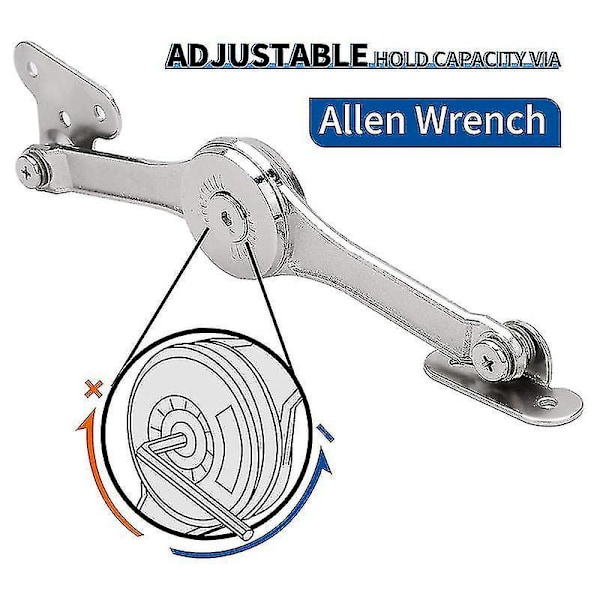 2pcs Heavy Duty Lid Support Hinges Soft Close Folding Lid Stay Hinge Keep Lid Hinge Open For Cabinet