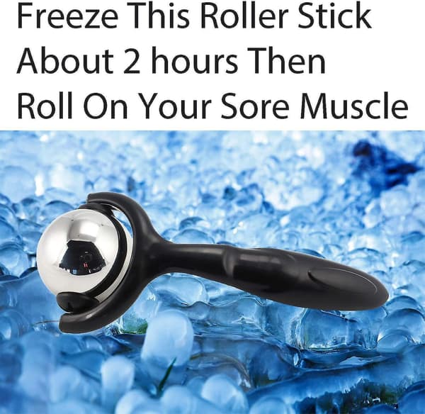 Roller Massage Ball - Ergonomic Handle Cold Warm Compression Temperature Keeper Stainless Steel Muscle Pain Reli