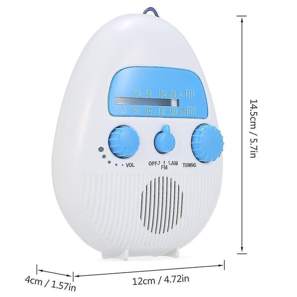Hanging Waterproof Shower Clock Radio - Wireless Mini Portable Waterproof Battery Operat