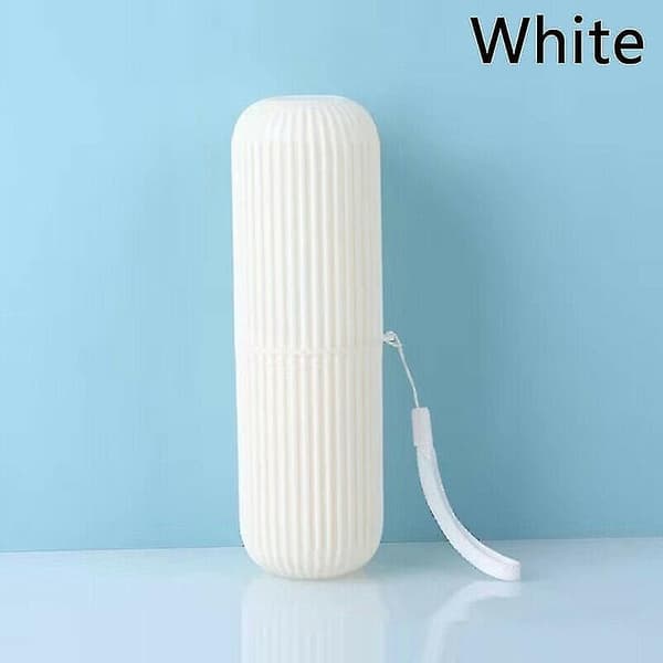 2pcs Portable Toothbrush Kits Case Toothpaste Cup Holder Protect Storage Box Travel White