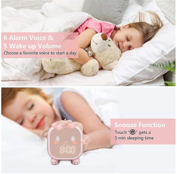 Kids Alarm Clock Dinosaur Bedside Clock Digital Alarm Clock With Night Light