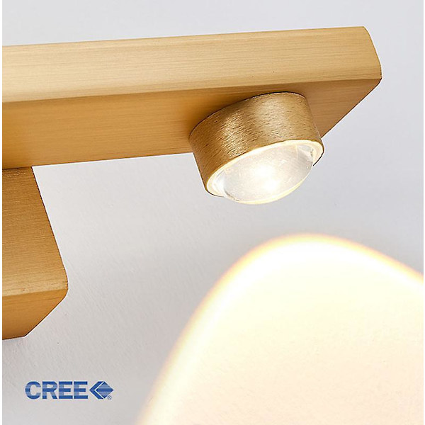 Phube Moderne LED Væglamper Indendørs Korridor Soveværelse Sengelampe Væg Belysning Dekoration Brushed Gold W25cm