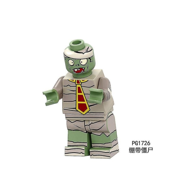 8pcs Plants Vs. Zombies Series Bucket Cowboy Barricade Zombie Assembled Building Block Minifigure Toy