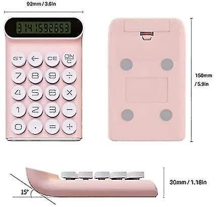 Ruikalucky Mechanical Switch Calculator,handheld For Daily And Basic Office,10 Digit Large Lcd Display (pink)