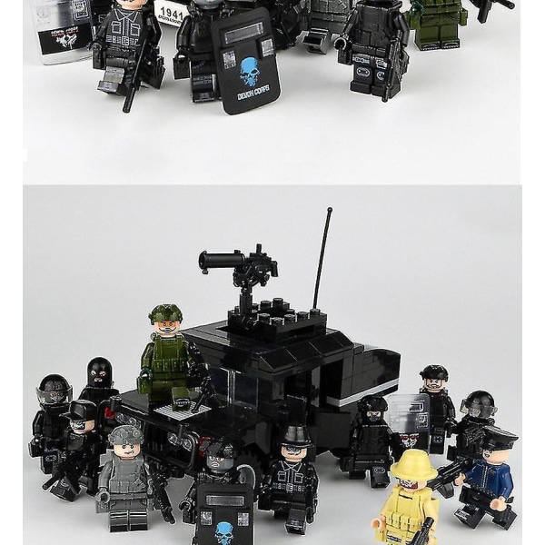 12pcs Special Police Minifigure Building Block Doll Small Particle Assembled Doll Toy