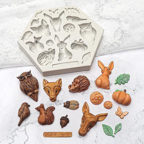 Skovdyr Fondantforme Zoo Dyr Forme Silikone Bageforme B2