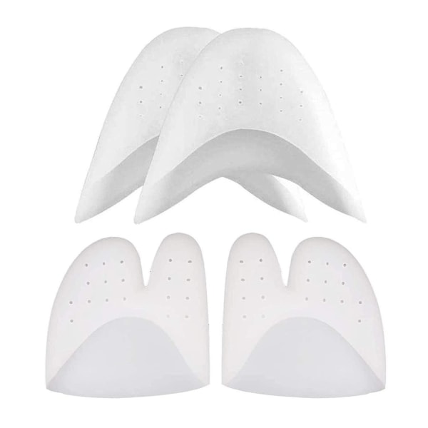 2 Pairs Silicone Gel Toe Caps Soft Ballet Pointe Dance Athlete Shoe Toe Pads Toe Protector With Breathable Hole