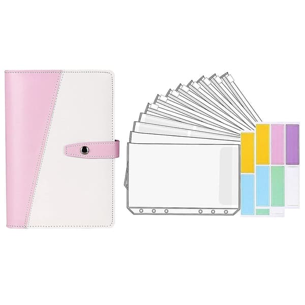 Budget Planner Cash Binder Envelope Pink white-14pcs