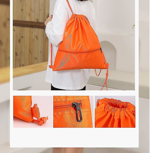 Unisex Snørepose Sports Gymnastiktaske Dagstursrygsæk Svømning Skole Rygsæk Strand Rejse Shopping Taske Green Small Large
