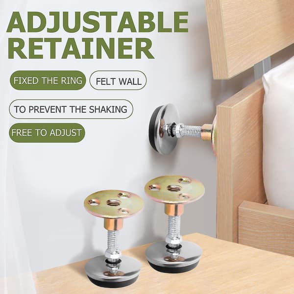 Yyh 4pcs Metal Bedside Fixator Anti Sloshing Actuator Adjustable Wall Stabilizer 4X4CM