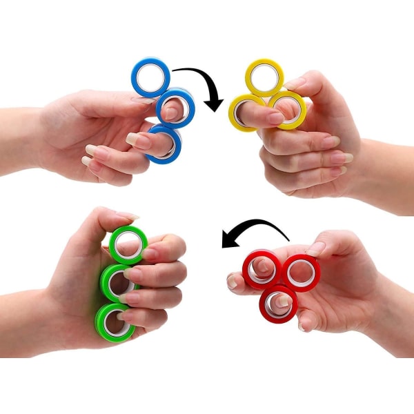 Funny Fidget Spinner Magnetic Bracelet Ring Unzip Toy Magic Ring Props Tools Anti Stress Figet Toys Stress Child Toys Relief Ramdon Color