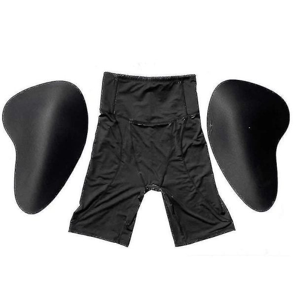 2ps High Waist Butt Hip Up Padded Enhancer Fake Butt Lifter Buttocks Crossdresser Shapers Fake Ass Pants Padded black L