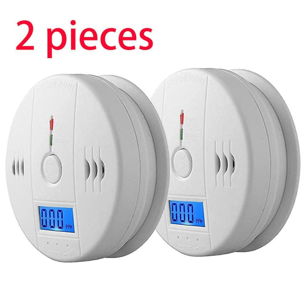 2pcs Lcd-carbon-monoxide Co Detector Poisoning Gas Sensor Monitor Warning Alarm