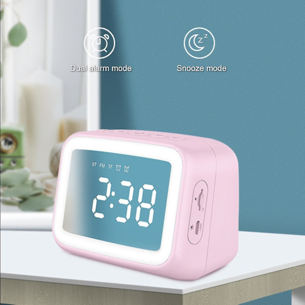 Bt511 Wireless Bluetooth-compatible 5.0 Speaker Music Player Alarm Clock Makeup Mirror Black