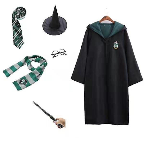 Harry Potter 6 osainen taikuri cosplay naamiaisasu viitta puku Green 115cm
