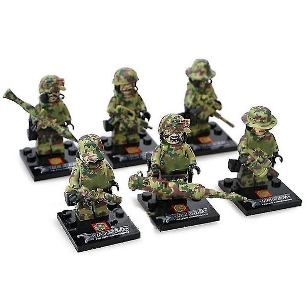 6pcs Military Building Blocks Falcon Commando Minifigure Assembling Doll Toy