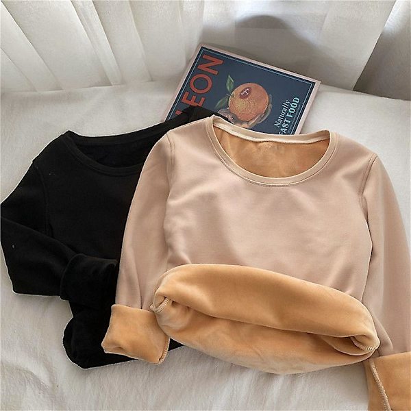 Plush Thick Thermal Underwear Bottoming Shirt For Women  Winter Thermal Underwear Women