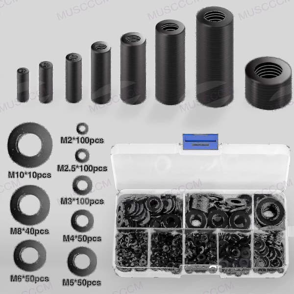 500pcs Nylon Gasket Flat Washer Round Spacer Washer