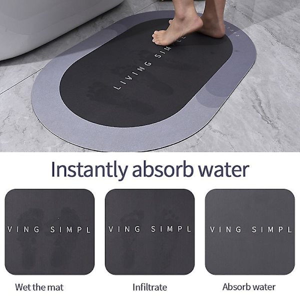 Erittäin Imukykyinen Kylpymatto Nopeasti Kuivuva Kylpyhuoneen Matto Liukumaton Eteisen Ovimatto Nappa Nahka Lattiamatot WC-Matto Kodin Sisustus 01 Gray 40x60cm