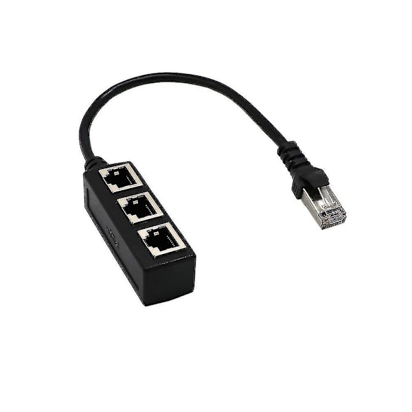 1 til 3 Rj45 Ethernet Lan Nettverkskabel Splitter 3-veis Forlenger Adapter Kobling