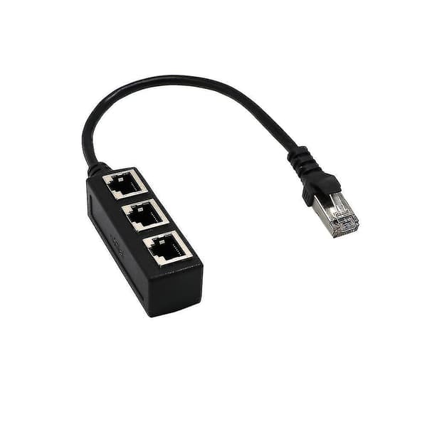 1 til 3 Rj45 Ethernet Lan Netværkskabel Splitter 3 Vejs Forlænger Adapter Konnektor