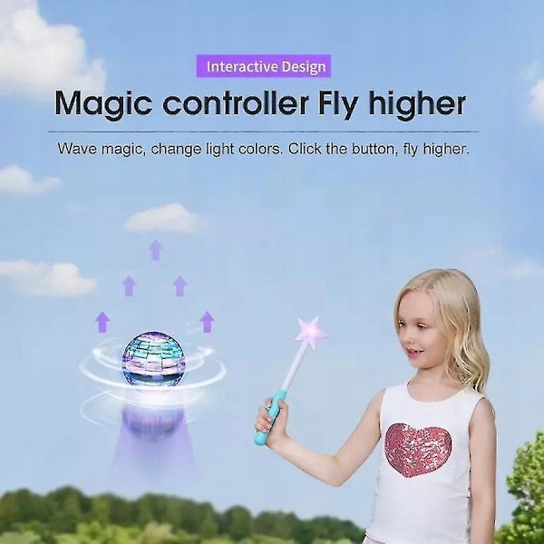 Flynova Pro Flying Ball Toy 360 Hand-controlled Flying Ball Toy Built-in Rgb Light Magic wand 95*95*95mm