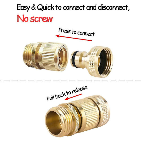 Garden Hose Quick Connector Water Hose Quick Connect  Inch Ght Brass Easy Connect Fitting Quick Connect Hose Fittings Garden Hose Fitting Water Hose C