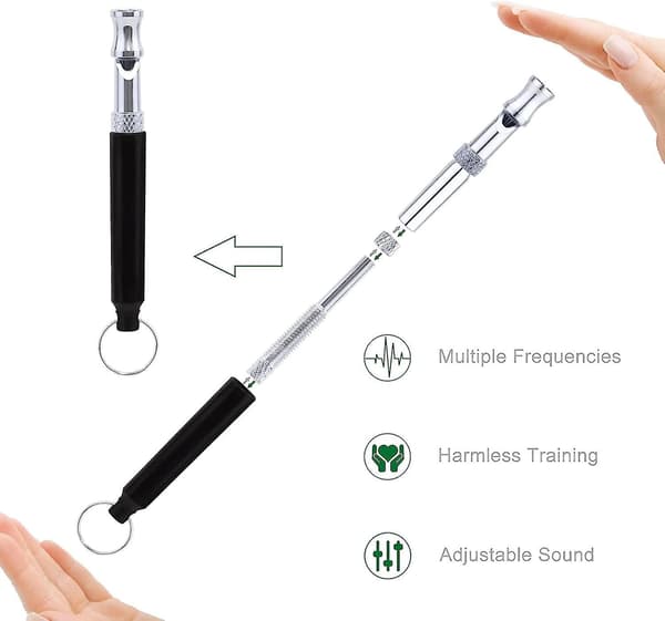 Dog Whistle, Professional Ultrasonic Dog Whistle To Stop Barking, Adjustable Frequency, Mute Recall Training Tool, Puppy Training Set, (2-pack)