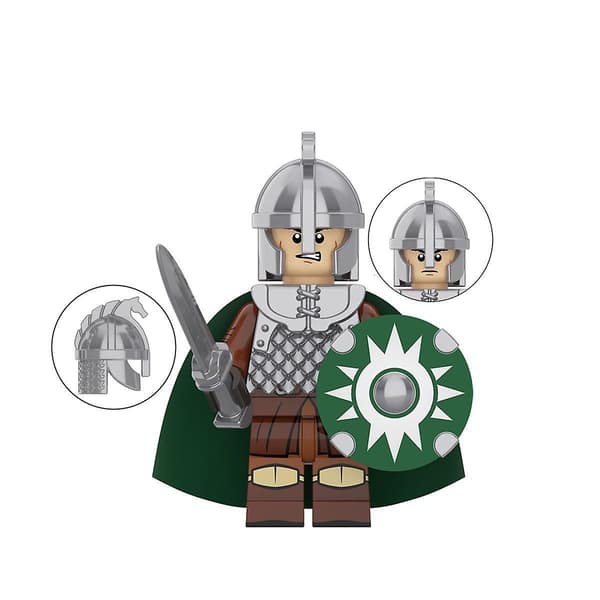 Medieval Rohan Knight Building Block Guard Archer Throwing Axe Hand Special Piece To Insert Building Block Toy Minifigure 8pcs