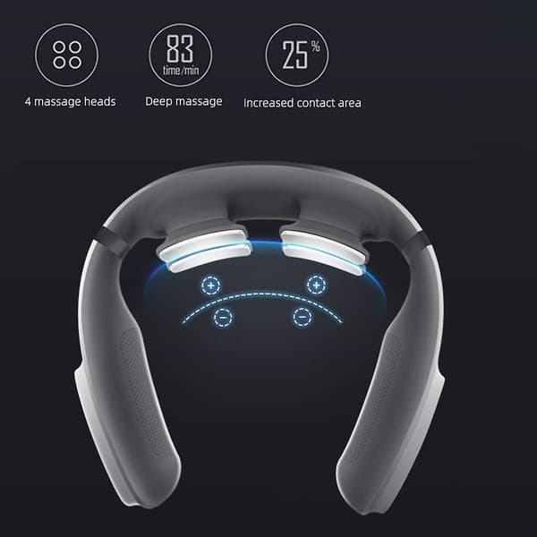Electric Neck Massager Portable Intelligent Pulse Smart Cordless Back Massage For Deep Tissue