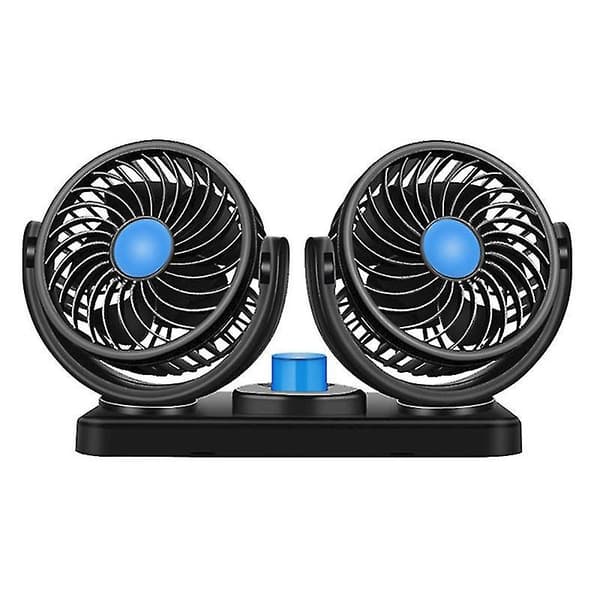 Electric Car Cooling Fan With 360 Degree Rotatable 2 Speed Dual Head C USB single-24V