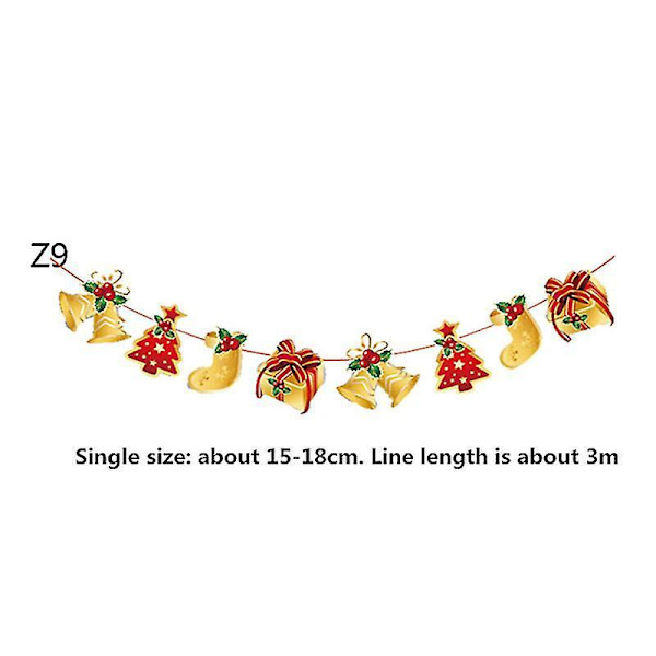 3/4/5 Pieces Christmas Banners Flags Paper Hanging Bunting Garl 3 5PCS