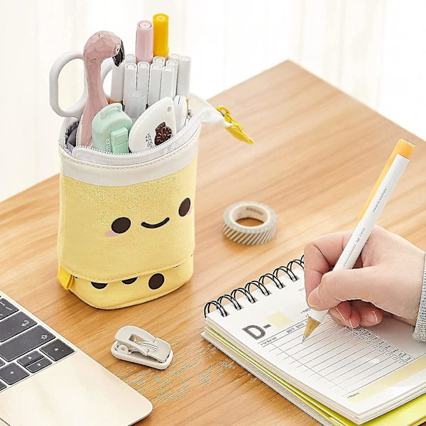 Cute Pencil Case Standing Pen Holder Telescopic Pen Pouch Bag